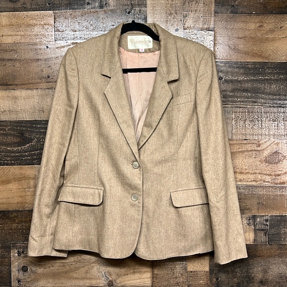 John Meyer Jackets & Blazers - Vintage John Meyer Biege Wool‎ Blend Blazer Women's Size 12